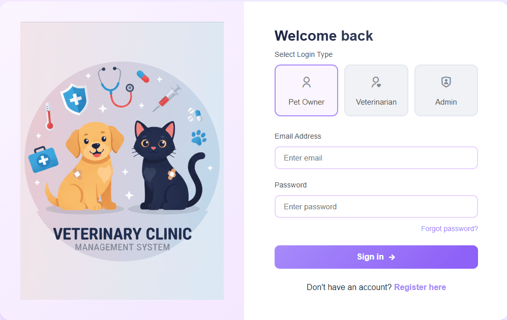 Pet Care System screenshot